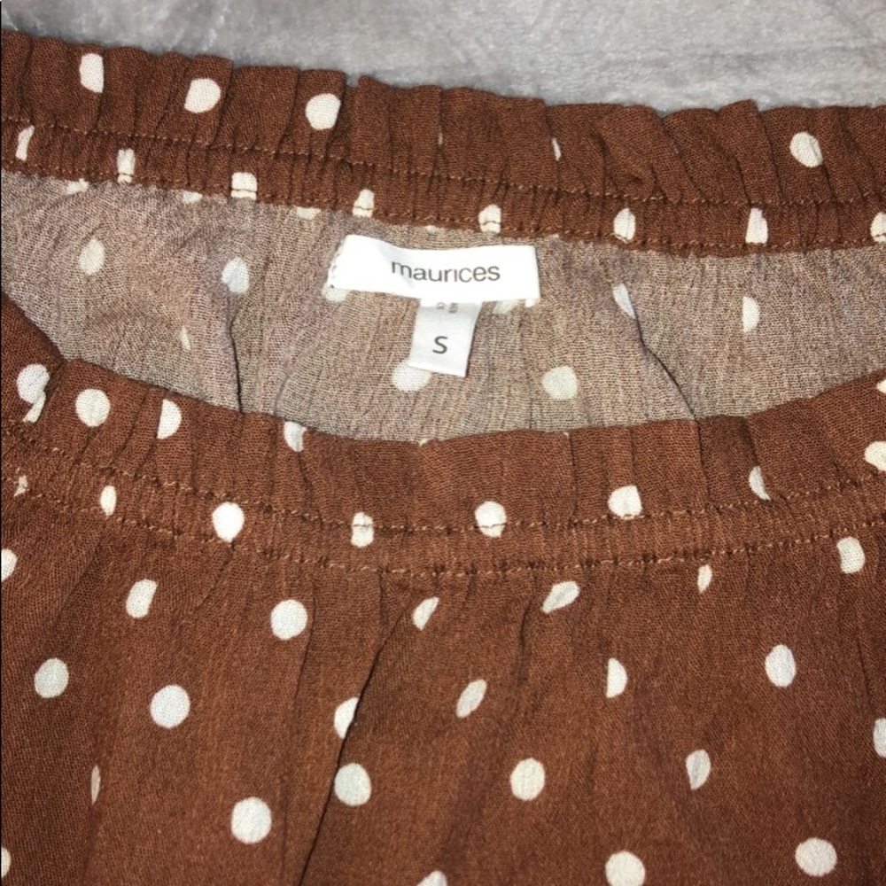 Brown and White Polka MAURICES Top